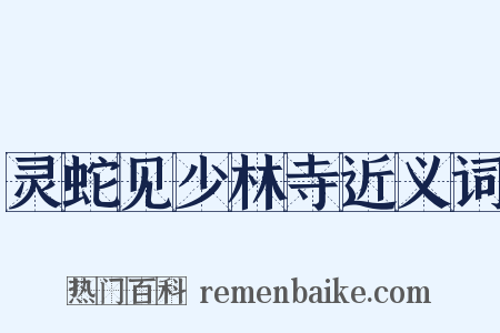 灵蛇见少林寺近义词是什么意思的图片